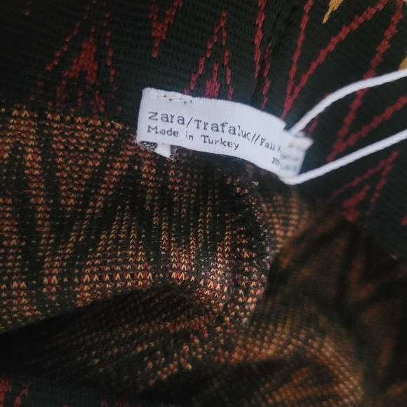 Zara Trafaluc Zigzag Patterned Fitted Skirt L - Picture 6 of 6